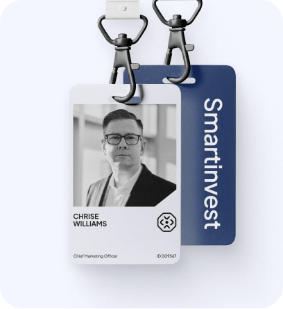 Smartinvest ID card reinforcing professional brand presence
