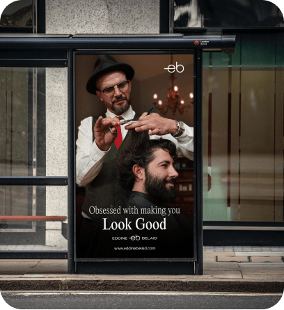Eddine Belaid customer at the barber shop