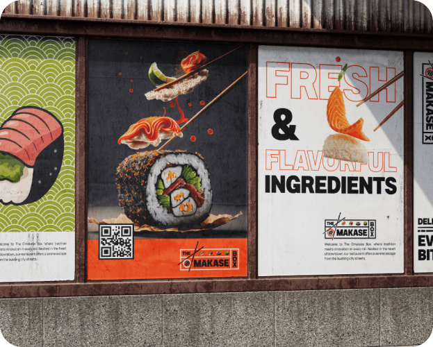 Omakase Box storefront sign reinforcing fresh quality Japanese ingredients