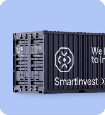 Smartinvest logo on container showing scalable brand identity