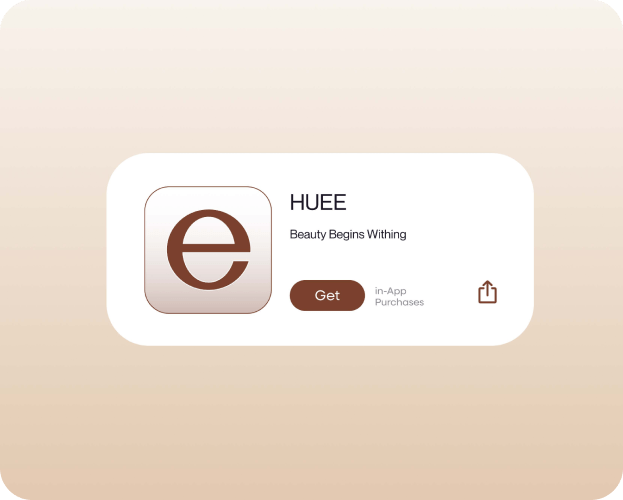 Huee app on App Store reinforcing digital beauty brand accessibility