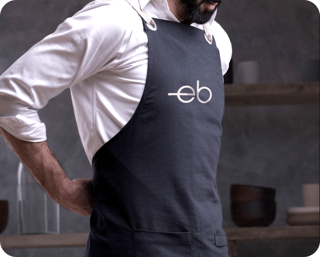 Eddine Belaid apron with logo