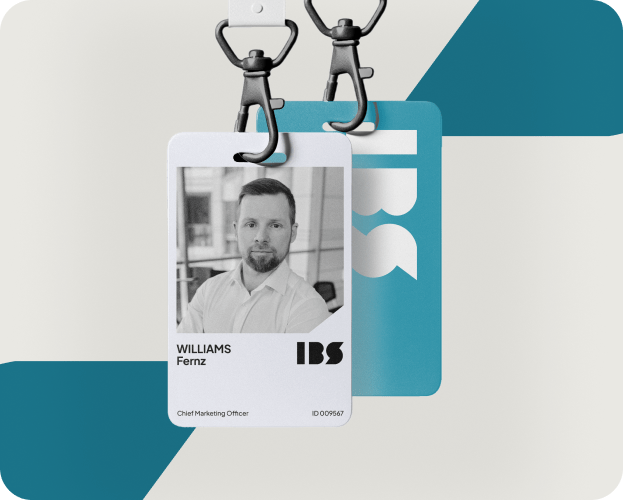 IBS staff ID card conveying professional and dependable brand identity