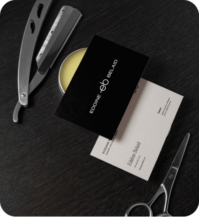 Eddine Belaid business card with minimalistic design