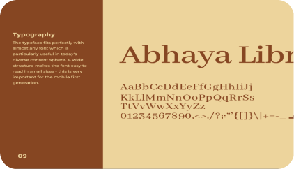 Supreme brand typography sheet displaying Abhaya Libre font on cream and brown background