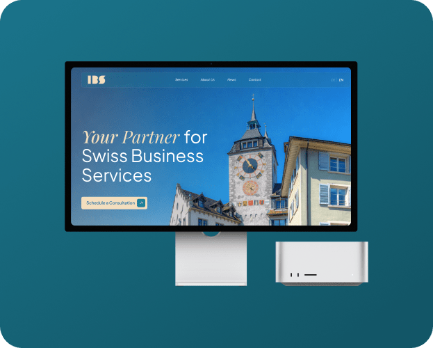 IBS website positioning brand as trusted partner for Swiss business services