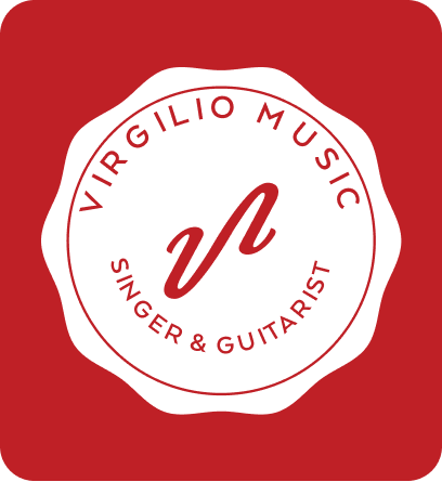 Virgilio Music stamp badge logo reinforcing authentic premium artist positioning
