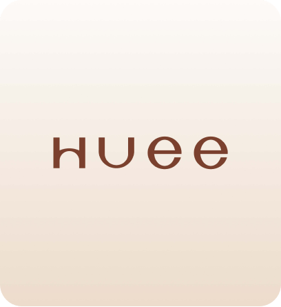 Huee clean wordmark logo embodying simplicity and premium beauty positioning