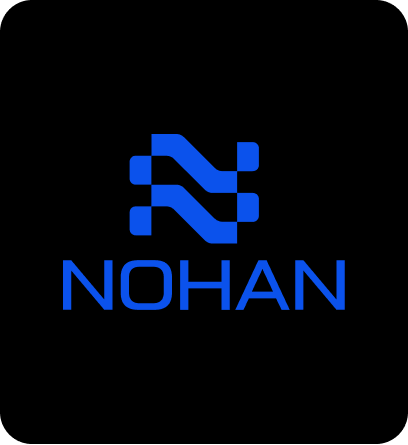 Nohan interwoven N logo in blue representing innovation connectivity and cutting-edge IT solutions