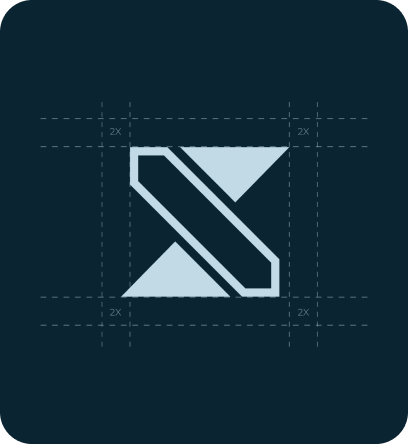 Synergos X logo grid reflecting precise financial brand construction